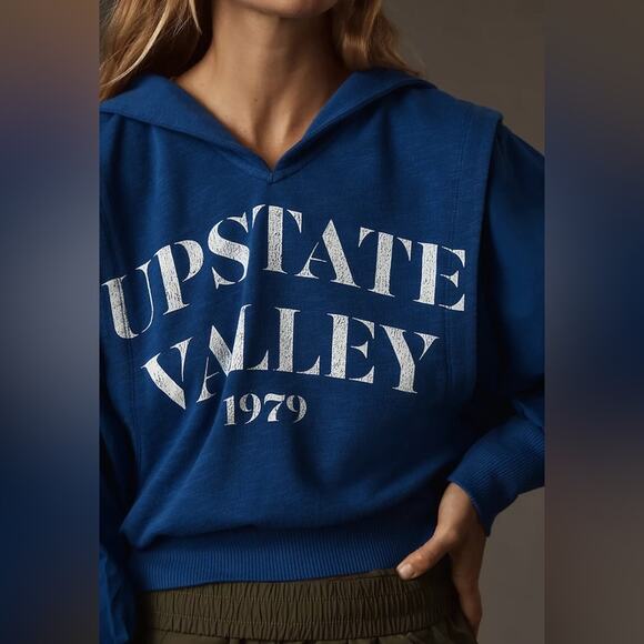 NWT Anthropologie Pilcro Fabric Mix Hoodie Size Small - Picture 3 of 11